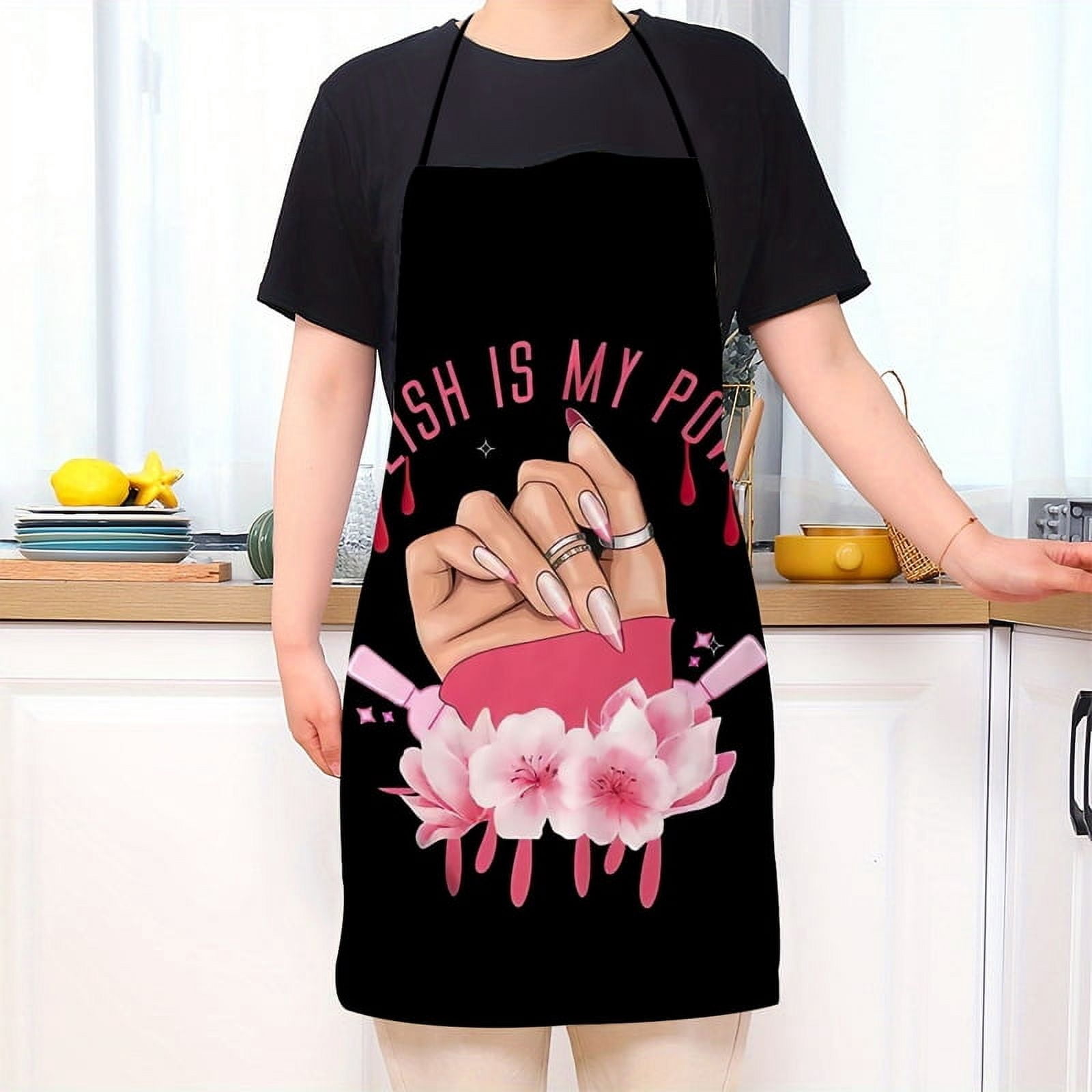 Custom Bib Nail Polish Is My Power Apron for Men Women Adult Chef Cooking Kitchen Nail Polish Tablier Cuisine Painting