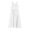 thumbnail image 4 of TSSOE Kids Girls Sleeveless Ruched Junior Bridesmaid Dresses V Neck Princess Chiffon Wedding Party Ivory 10, 4 of 5