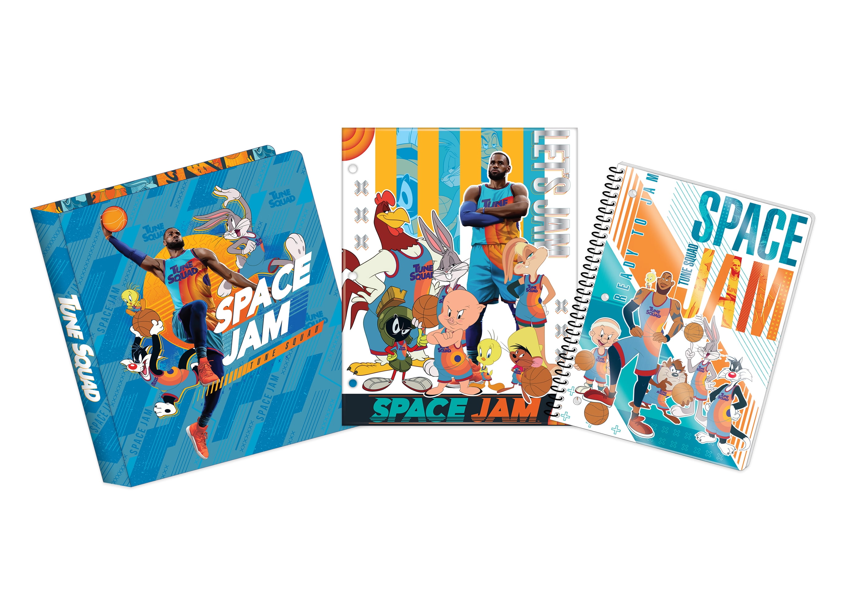 Warner Brothers Space Jam Stationary Bundle, 3-Ring, 1' Binder, Notebook, Folder