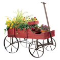 thumbnail image 1 of Amish Chariot Décoratif Intérieur/extérieur Jardin Arrière Jardinière, Rouge, 1 of 5