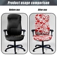 thumbnail image 4 of Renewold Red Heart White Office Chair Cover Decorative Rotating Chair Slipcover Stretch Soft Chair Protector Cover for Desk Computer Chair for Valentines Day Decor, L, 4 of 7