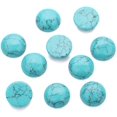 thumbnail image 1 of 20pcs 4mm Natural Blue Turquoise Half Round Flat Back Stone Beads for Jewelry Making DIY Craft, 1 of 7