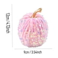 thumbnail image 5 of Pumpkins Halloween Decorations, Velour Artificial Glitter Pink Pumpkins for Halloween Thanksgiving Day, 5 of 9