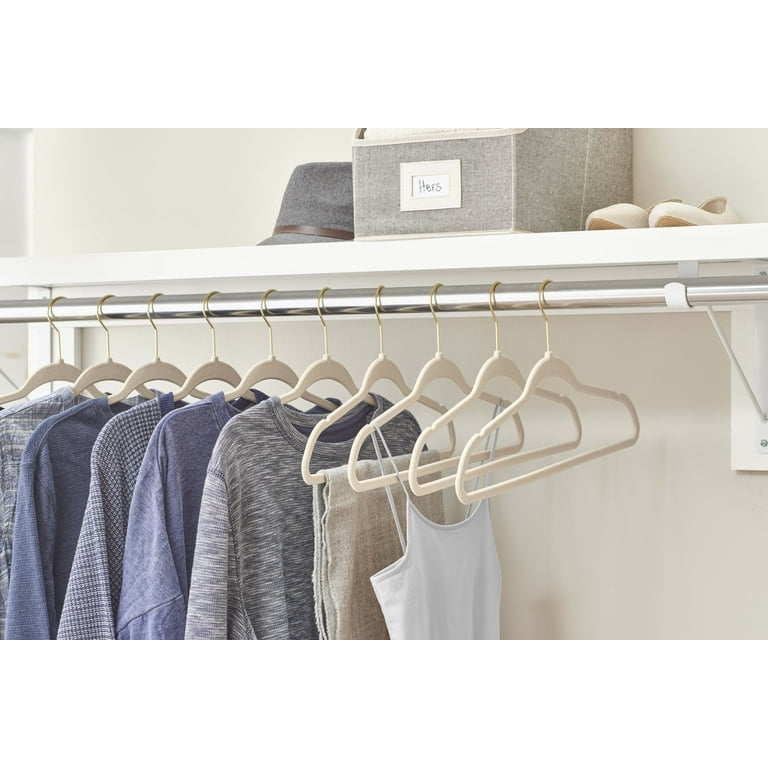 Ollieroo Premium Velvet Hangers,50 Pack Beige Clothing Hangers,Non-Slip and Durable Coat Hangers,Heavy Duty Hangers with 360 Degree Rotatable Hook