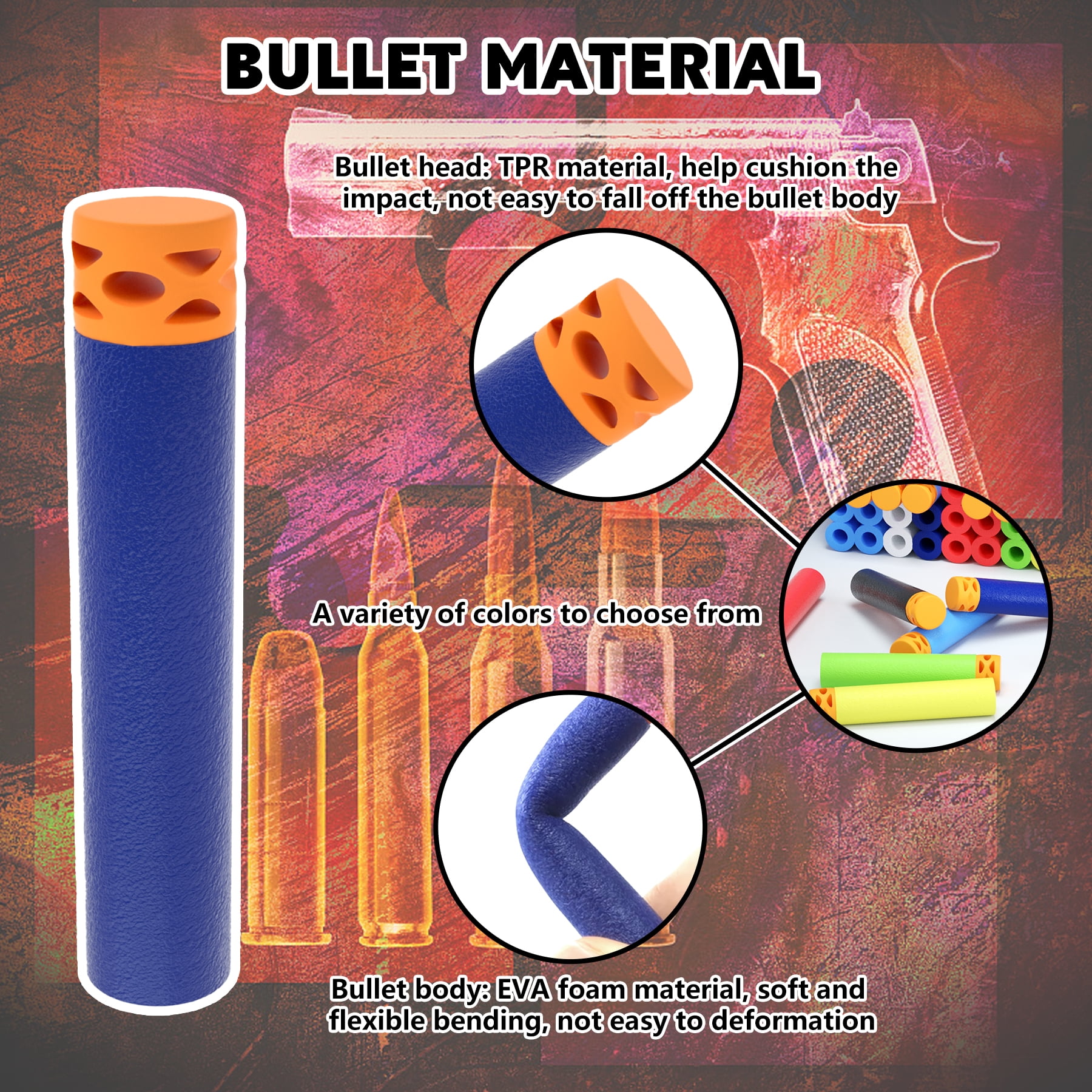 BOROLA 100Pcs Hollow Out Soft Foam Refill Waffle Darts Compatible for Nerf Elite Series Blasters(Blue)