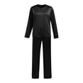 thumbnail image 5 of Family Matching Christmas Pajamas Silk Christmas Pjs Long Sleeve Pullover Holiday Nightwear Top and Pants 2 Piece Set Funny Family Christmas Pjs Matching Sets, 5 of 8