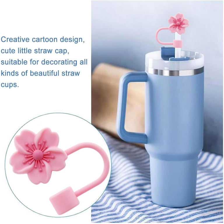 Set Accessori Stanley Cup – 2 Coperture Per Cannuccia A Farfalla, 2 Catene Con Ciondolo Iniziale, 2 Adesivi E 3 Tappi Antigoccia, Personalizzabili E Portatili
