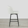 thumbnail image 4 of CHITA 27" Swivel Upholstered Counter Bar Stools with Back & Metal Legs Set of 2,Faux Leather in White, 4 of 7