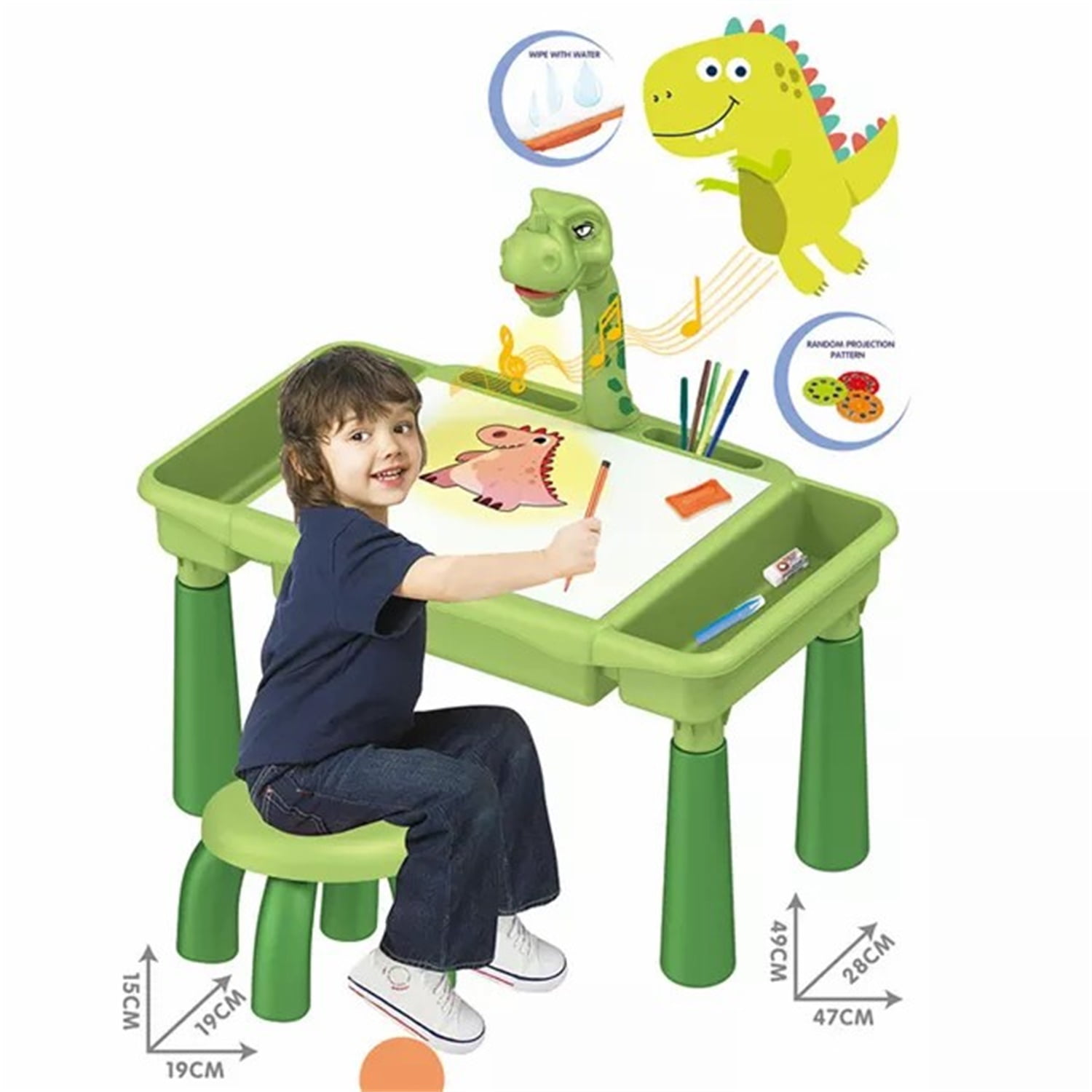 Dropship Large Drawing Projector Table With Kids Chair; Kids Projection  Drawing Tablet With Lights And Music; Kids Projector Drawing Set 3+ (Hot  Air Balloon) to Sell Online at a Lower Price