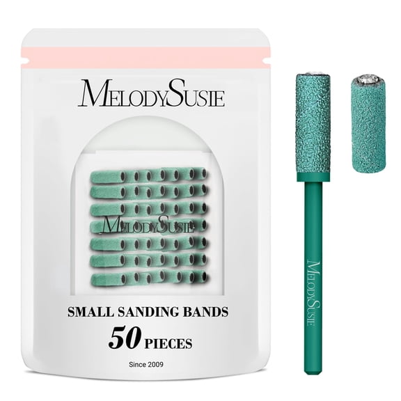Juego de brocas para uñas MelodySusie, 50 unidades con grano fino 180