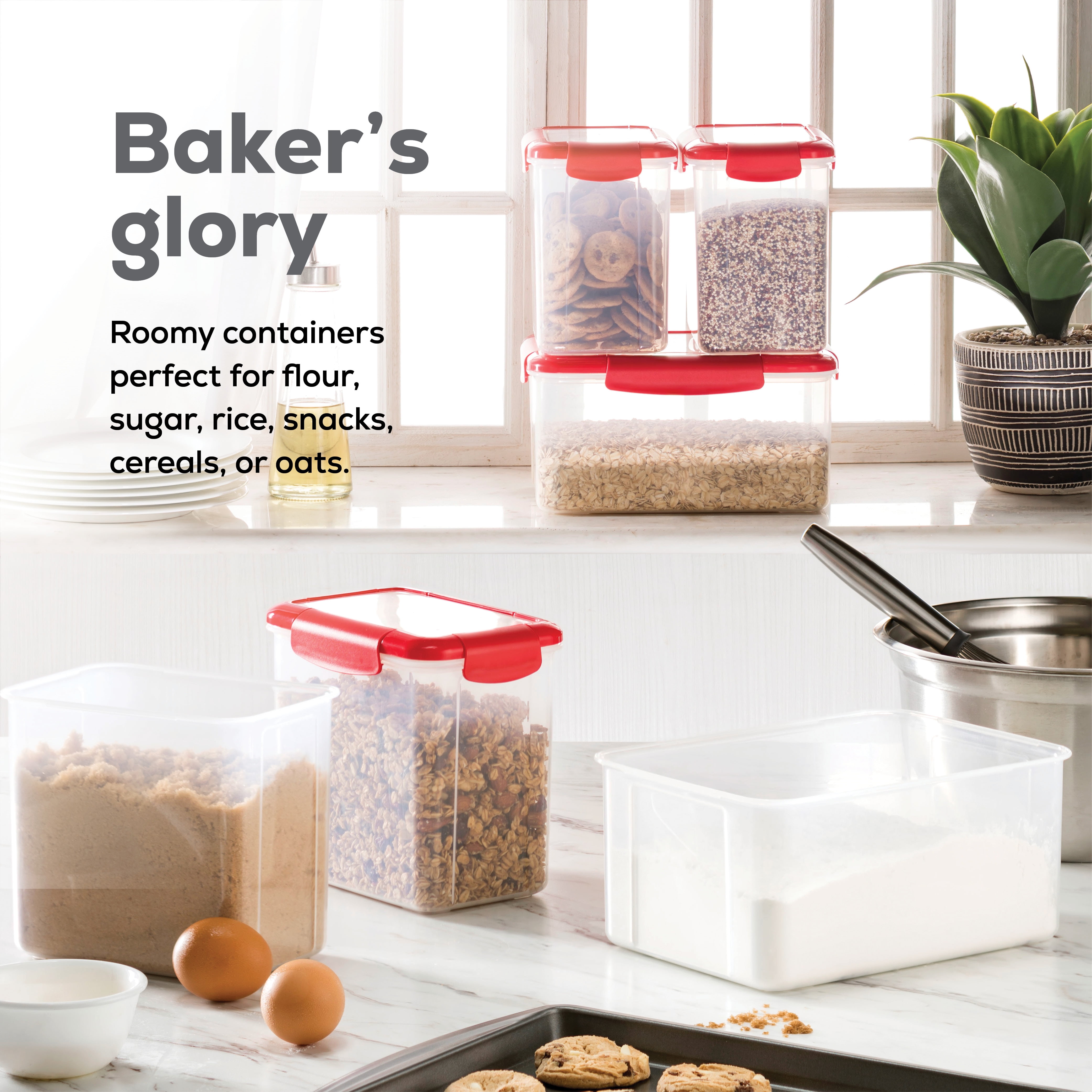 Airtight Food Storage Containers for Pantry Organization and Storage (12 PC  Set) - BPA Free Baking Storage Containers Set- Kitchen Bulk Food Canisters