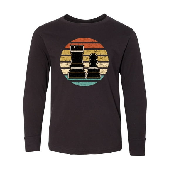Inktastic Chess Player Retro Sunset Long Sleeve Youth T-Shirt
