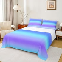 Homewish Abstract Gradient 3pcs Twin Sheet Sets For Teens Boys Girls,Tie Dye Twin Fitted Sheet,Watercolor Ombre Breathable Flat Sheet,Lightweight Room Decor