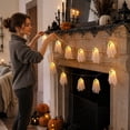 thumbnail image 5 of Halloween Ghost String Lights, 10 Pack LED Hanging Ghost Decorations with Orange Lights, Indoor Outdoor Party Decor for Home Yard Holiday Scene Display, 5 of 7