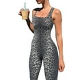 thumbnail image 5 of Women's Floral Print Sleeveless Jumpsuit with Square Neck Backless Design Bodycon Fit for Sports and Workouts, 5 of 7