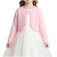 thumbnail image 2 of KyCheLot Knitted Cardigan for Girls Single Button Round Neck Long Sleeve Outerwear Comfy Fashion Hollow Sweaters, 2 of 8