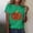 Green, variant on Halloween Tshirts Women Fall Ladies' Thanksgiving Pumpkin T-shirt Round Neck Short Sleeve Top Yellow M
