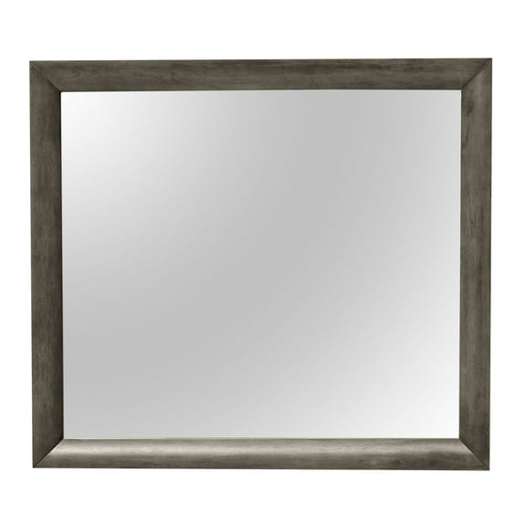 Home Bedroom Indoor Marilla 35" X 39"Modern Rectangle Framed Dresser Mirror - Gray