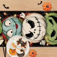 thumbnail image 4 of Halloween Jack O Lantern Pumpkin Table Runner, Jack Green Monster Sally Ghost Kitchen Dining Table Decoration, Funny Holiday Indoor Outdoor Home Decor Party Supply 13 x 48 Inch, 4 of 7