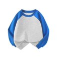 thumbnail image 5 of Raglan Sweatshirts for Girls Color Block Long Sleeve Crewneck Pullover Fall Tops, 5 of 6