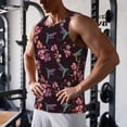 thumbnail image 5 of Lsque Humming Bird And Tropical Pattern Mens Tank Tops Muscle Athletic Quick Dry Sleeveless Workout Fitness T Shirts Beach Tank Top, Loose-fit Sleeveless Shirt for Men-4X-Large, 5 of 7