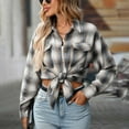 thumbnail image 6 of Towmus Womens Plus Size Flannel Shirts Plaid Shirts Long Sleeves Casual Button Down Collared Unisex Tops with Pockets, 6 of 8