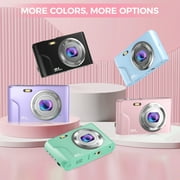 Autofocus 16X Zoom 48MP Point and Shoot Digital Camera with 32GB TF Card, 2 Batteries, Pink