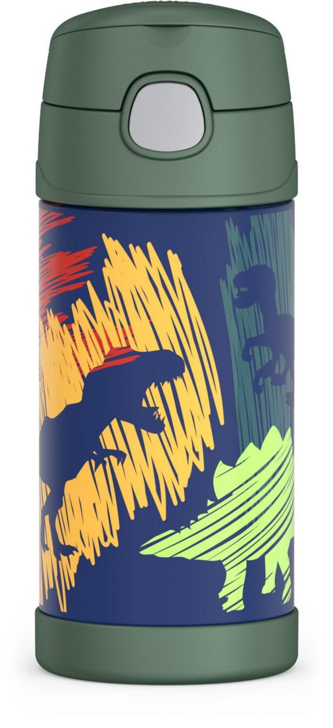 Thermos Funtainer 12 Oz Vacuum Insulated Straw Bottle, Dinosaurs