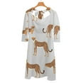thumbnail image 6 of Cheetah Seamless Repeating Pattern Women's Fall Dresses Casual Loose Flowy Swing Shift Dress, 6 of 9