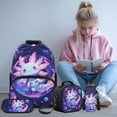 thumbnail image 2 of Bulopur Girls 17 Inch Backpack Set 4 Piece Galaxy Space Axolotl Print School Bookbag with Lunch Box, Water Bottle Holder and Pencil Case for Elementary Students, 2 of 8