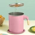 thumbnail image 4 of Household bacon grease container Iron cooking oil storage tank with filter - non-stick - Pink, 4 of 5