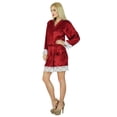 thumbnail image 3 of Bimba Women Kimono Sleeve Satin Short Robe Bride Bridesmaid Lace Robes Coverup, 3 of 5