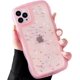 thumbnail image 2 of Qokey - Funda para iPhone 13 de 6,1 pulgadas, diseño de estrellas rizadas con purpurina transparente, protección total, suave TPU a prueba de golpes, para mujeres y niñas, color rosa, 2 of 8