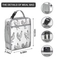 thumbnail image 3 of Rooster Insulated Lunch Bag Box Teen Reusable Lunch Tote Bag Lightweight Lunch Box Containers School Travel, 3 of 6