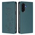 thumbnail image 2 of Leather For Samsung Galaxy A57 5G, RFID Blocking Protection, Playful Cats Embossed Flip Wallet Leather Case With Card Holder Magnetic Closure  Phone Cases Cover,Dark green,For Galaxy A57 5G, 2 of 7