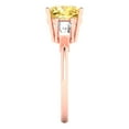 thumbnail image 3 of 3 ct Cushion Cut Natural Citrine 3 Stone 14K Rose Gold Womens Engagement Ring, 3 of 5