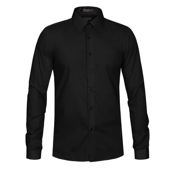 J. METHOD Men's Classic Slim Fit Button Down Long Sleeve Solid Color Dress Shirts S-2XL [NEMT104]