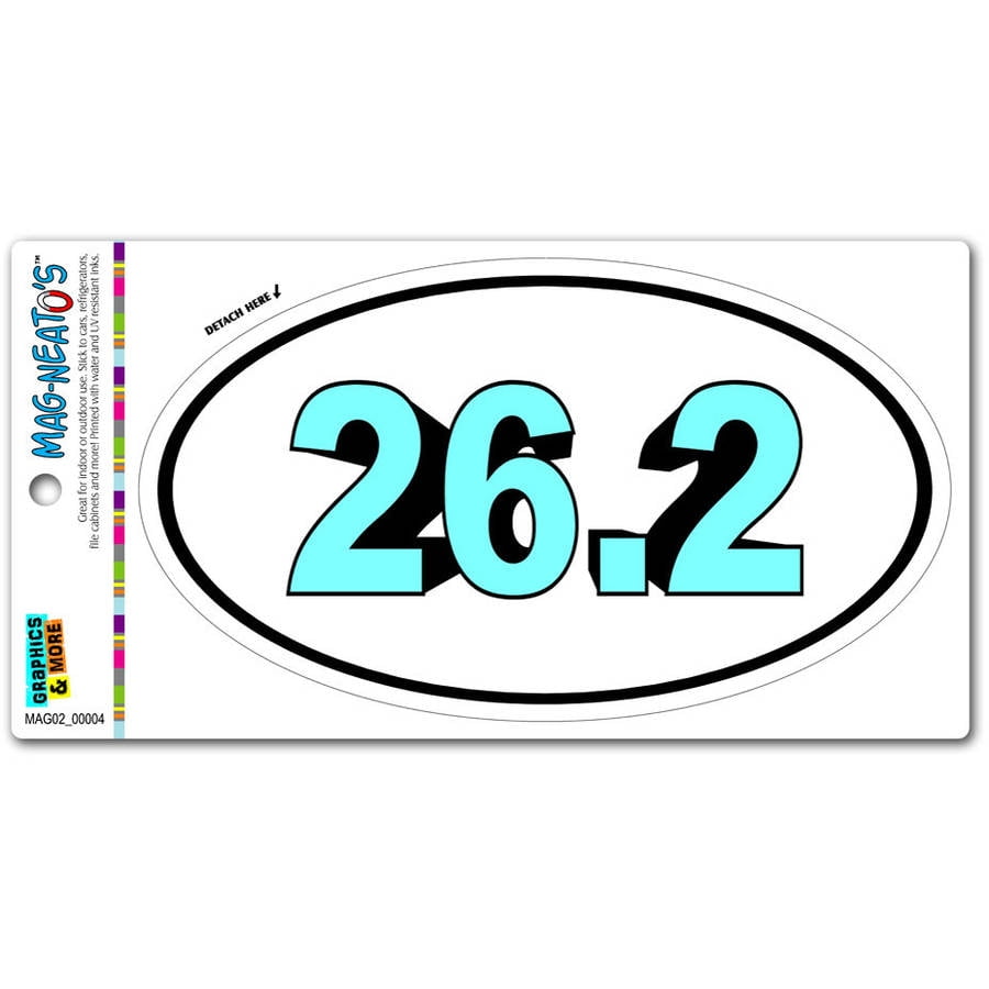 Euro 26.2 Sports Running Marathon Decal Sticker Car Wall Oval NOT Two Colors 