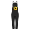 thumbnail image 3 of TAIAOJING Jumpsuits For Women Casual Summer Solid Color Fashion Sunflower Print Zipper Pocket Pant Jumpsuit Suspenders, 3 of 3