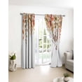 thumbnail image 3 of Orange Botanical Blackout Curtains for Bedroom/Living Room, Thermal Insulated Kitchen Curtains, Watercolor Leaf Fall Thanksgiving Grommet Darkening Window Treatment Drapes 42"x63"x2, 3 of 8