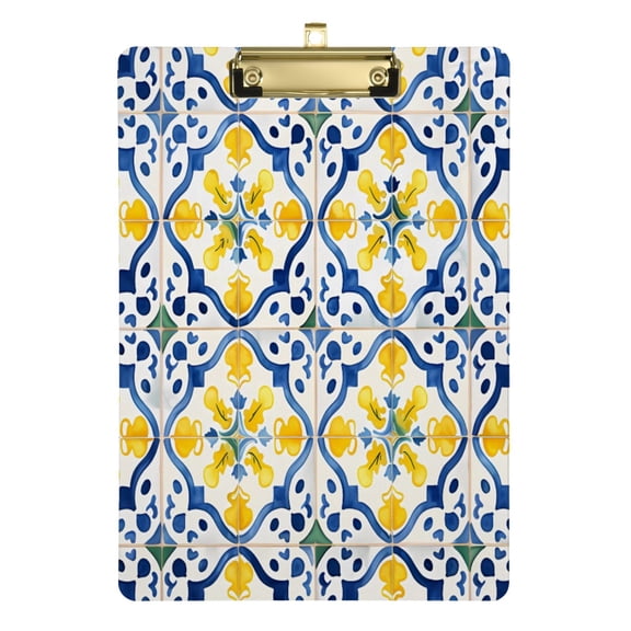 Acrylic Clipboards Bohomia Blue and Yellow A4 Standard Size Clipboard 12.5" X 9" Clip Board for Office School Teacher Women Men