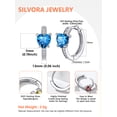 thumbnail image 4 of Pendientes de aro de plata de ley con piedras natales Silvora para mujer. Diamantes creados. Delicada joya de regalo para cumpleaños o Navidad, 4 of 8