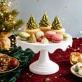 thumbnail image 5 of Elevated Cake Stand Abs Wavy Edge Tall Pedestal Dessert Display Rack Round Serving Platter For Party Kitchen Counter Decor(White-17X23 Cm), 5 of 5