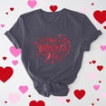 thumbnail image 2 of VKOYWKM Valentine's Day Heart Tops for Women Romantic Love Graphic Tees Cute Tops Casual Short Sleeve Loose Fit Tees Valentine Round Neck Holiday Tshirt Shirts, 2 of 7