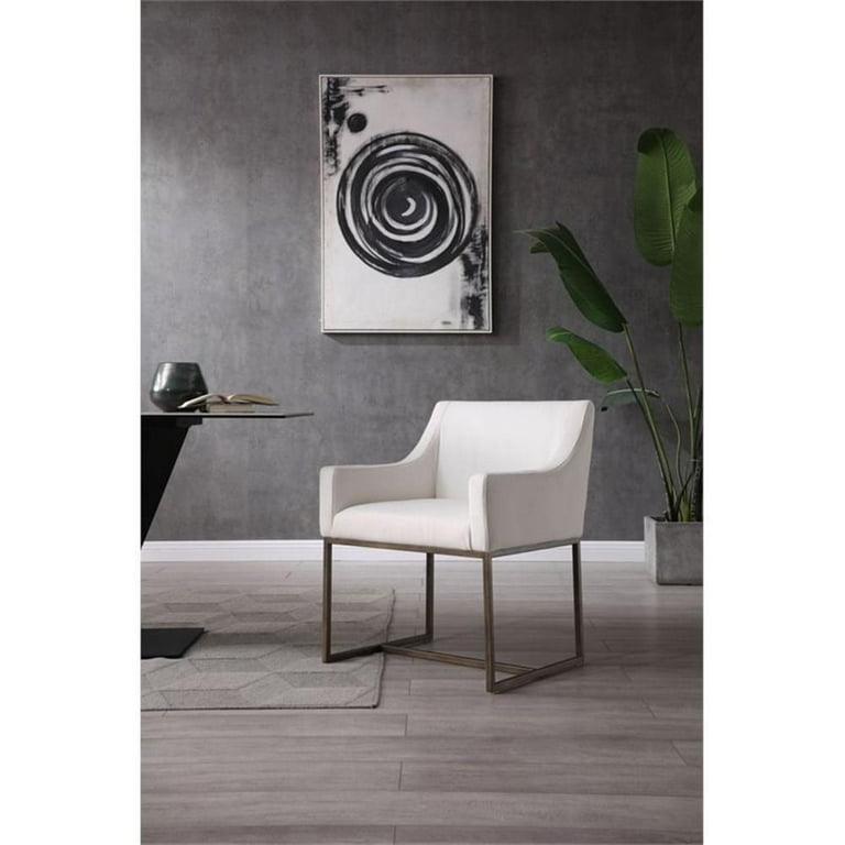 Limari Home Elijah Modern Fabric Dining Chair in Off White
