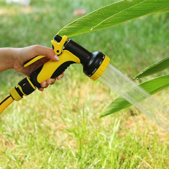 Garden Hose Nozzle Heavy Duty, Metal Water Hose Sprayer with 10 Spray Patterns, High Pressure Spray Nozzle Thumb Control On Off Valve for Lawn & Plant Watering, Car & Pet Washing