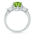 thumbnail image 2 of 2.5 ct Pear Cut Natural Peridot 3 Stone 14K White Gold Womens Engagement Ring, 2 of 6