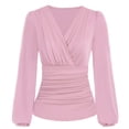 thumbnail image 2 of Blusa de manga larga con cuello en V para mujer, Top con cuello en V profundo para mujer Top cruzado con cuello en V Top cruzado con cuello en V y manga larga Confiabilidad excepcional, 2 of 2