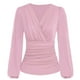 thumbnail image 2 of Blusa de manga larga con cuello en V para mujer, Top con cuello en V profundo para mujer Top cruzado con cuello en V Top cruzado con cuello en V y manga larga Confiabilidad excepcional, 2 of 2