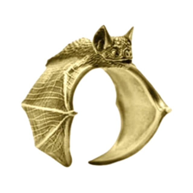 Minnieouse Anillo de murciélago vintage ajustable Anillo de dedo minimalista y de moda Anillos de dedo abiertos góticos Ropa, zapatos y accesorios Miscelánea dorado